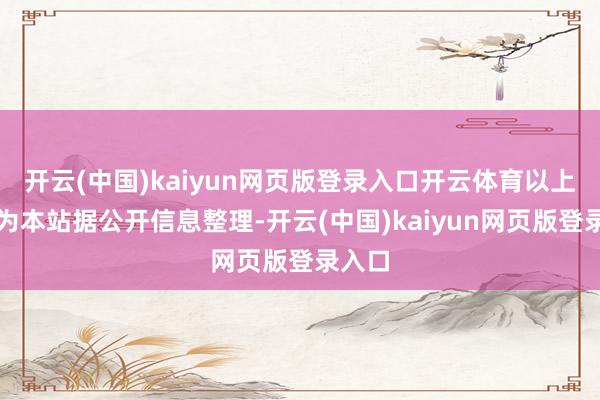 开云(中国)kaiyun网页版登录入口开云体育以上内容为本站据公开信息整理-开云(中国)kaiyun网页版登录入口